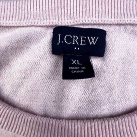 Vintage J Crew Sweater XL Pink Linen Cotton Blend Crew Neck Soft Casual - Picture 3 of 9